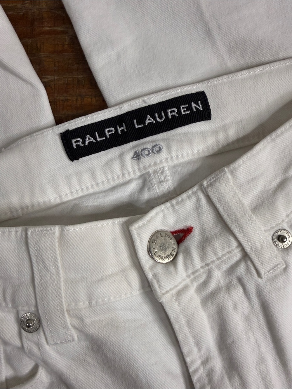 Ralph Lauren Black Label 400 Made In Italy White Denim Jeans 26" Inseam Size 28